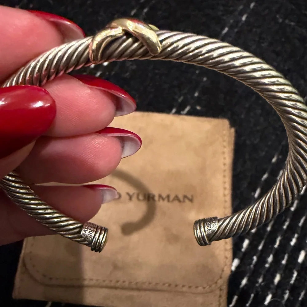 David Yurman Silver Bracelet with Gold Accents - Picture 4 of 5